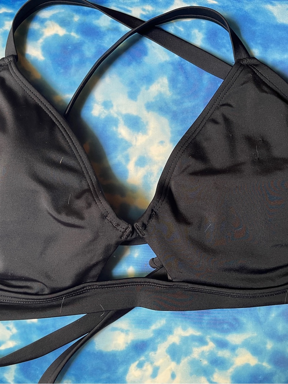 Shade & Shore Black Crisscross Bikini halter Top